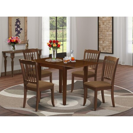 East West Furniture Norden Dinette Set - Mahogany, Set of 5 NDDA5-MAH-C